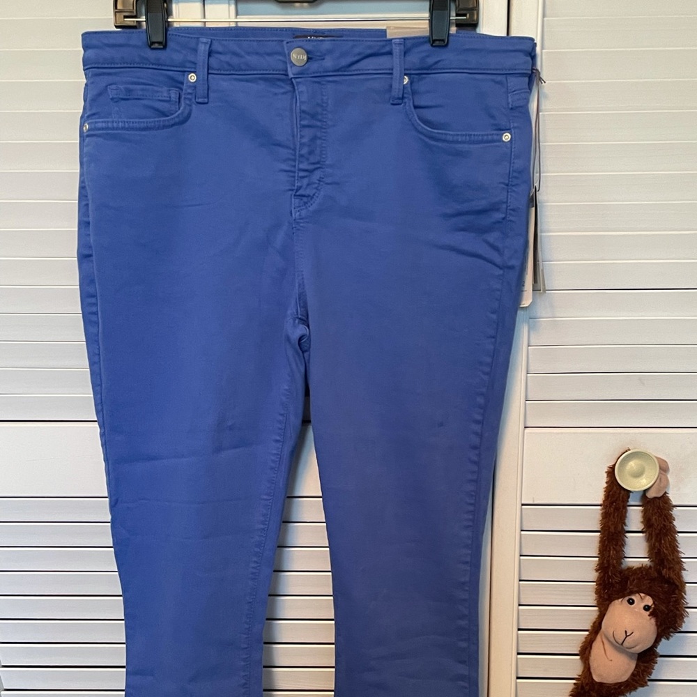 NYDJ FOR CHICO’S ROYAL BLUE SKINNY STRETCH ANKLE PANTS SIZE 12.
